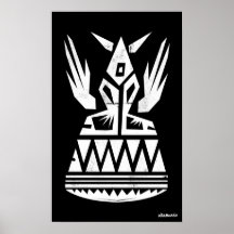 Altes abstraktes Symbol mit Flügeln Posterdrucke
