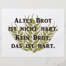 Altes Brot ist nicht hart Bedruckte Flyer