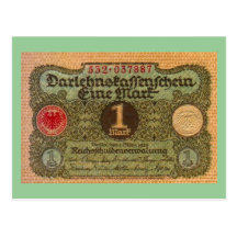 Altes Geld: 1 Deutsche Mark Postkarte