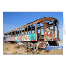 Altes Graffiti-Eisenbahn-Auto - Great Salt Lake -  karten