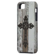 Altes hölzernes bearbeitetes Eisen-Kreuz christlic Etui Fürs iPhone 5