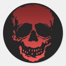 Altes Schädelrot Runde Sticker