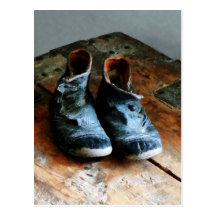 Altmodische Schuhe Postkarte