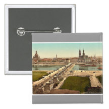 Altstadt, Dresden, gesehen vom Ministerium des Kri Anstecknadelbutton