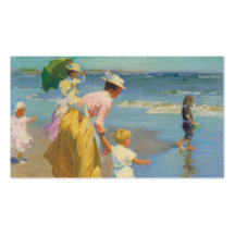 Am Strand - Edward Potthast Visitenkartenvorlage