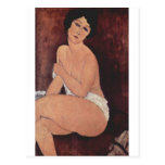 Amadeo Modigliani - Sitzender Akt auf in Sofa 1917 Postkarte