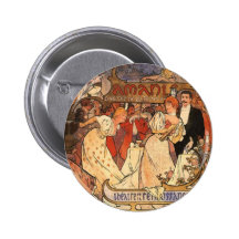Amants, Alphonse Mucha Button