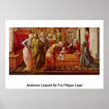 Ambrose Legende durch Fra Filippo Lippi Plakatdruck