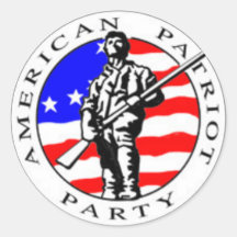 AmericanPatriotPartyNEW200C Runder Sticker