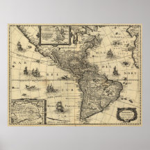 Amerika eben abgegrenzt von Jodocus Hondius Plakatdruck