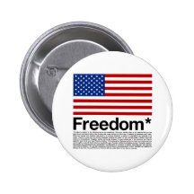 Amerika: Freiheitsbedingungen - Anstecknadelbuttons