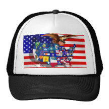 Amerikanische Adler US-Flagge USA-Staaten Netz Caps