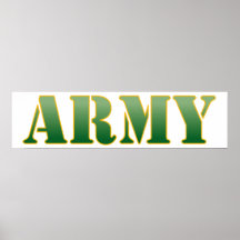 AMERIKANISCHE Armee - grüner Text Plakate