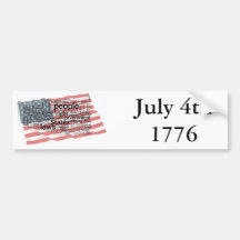 Amerikanische Flagge, am 4. Juli 1776 Auto Aufkleber