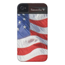 Amerikanische Flagge, bewegend in Wind wellenartig iPhone 4 Case-Mate Hülle