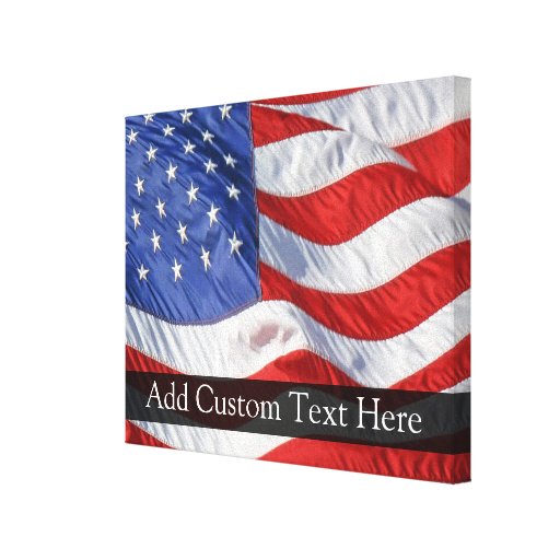 Amerikanische Flagge, bewegend in Wind wellenartig Gespannter Galeriedruck