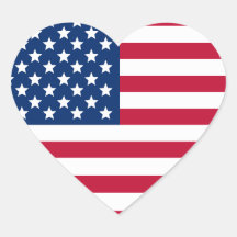 Amerikanische Flagge Herzaufkleber