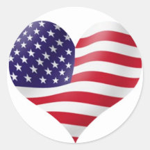 Amerikanische Flagge in der Herzform Stickers