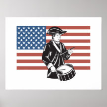 Amerikanische Patriot-Schlagzeuger-US Flagge-Flagg Plakat