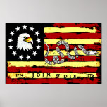 Amerikanische revolutionäre Flagge: Verbinden Sie  Posterdruck