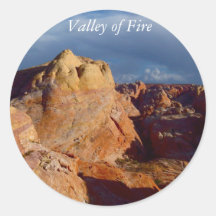 Amerikanische Wüsten-Landschaften:  Tal des Feuers Runde Aufkleber