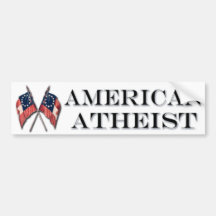 Amerikanischer Atheist mit Vintagen Flaggen Auto Aufkleber