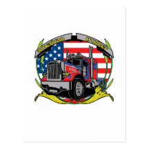 Amerikanischer Fernlastfahrer Postkarte