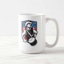 Amerikanischer Patriot-Schlagzeuger mit Flagge Teetasse