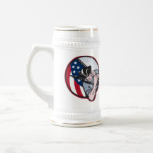 Amerikanischer PatriotMinuteman mit Flagge Kaffeehaferl