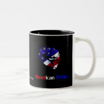 Amerikanischer Ton-Becher des Stolz-zwei Kaffee Tasse