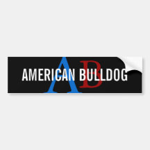Amerikanisches Bulldoggen-Zucht-Monogramm Autosticker