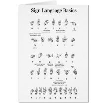 Amerikanisches Gebärdensprache-Alphabet und Zahlen Grußkarten