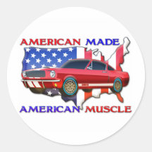 Amerikanisches Muskel-Auto Runder Sticker
