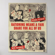 Amerikanisches rationierendes Plakat WW2 "… "