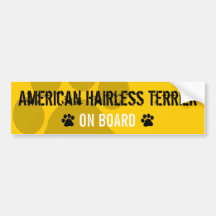 Amerikanisches unbehaartes Terrier an Bord Auto Aufkleber