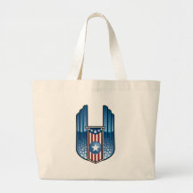 Amerikanisches Wappen mit Sternen und Flügeln Leinentaschen