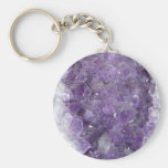 Amethyst Geode - violetter Kristalledelstein Schlüsselanhänger