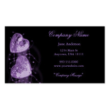 Amethyst Herz-Visitenkarte