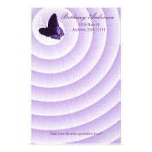 Amethyst Schmetterlings-Briefpapier Personalisiertes Druckpapier