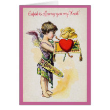 Amor bietet Ihnen mein Herz an Grußkarte