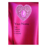 AMOR-SPITZE-HERZ-ROSA-PINKFARBENES SILK MONOGRAMM VISITENKARTENVORLAGEN
