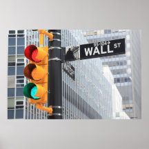 Ampel und Wall Street-Zeichen Plakate