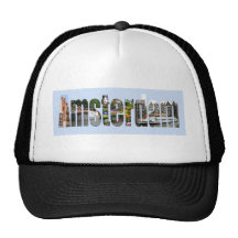 Amsterdam mit Touristenanblick in den Buchstaben Baseball Kappe