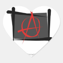 Anarchie-Bürsten-Flagge Herz Aufkleber
