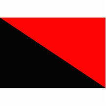 Anarchist, politische Flagge Kolumbiens Photoausschnitt