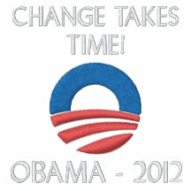 ÄNDERN SIE NIMMT ZEIT! GESTICKTES HEMD OBAMA LOGO POLOSHIRT