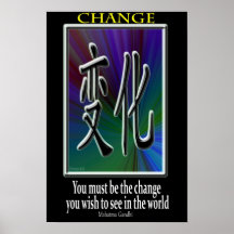 Änderung - chinesisches Symbol Posterdrucke