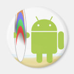 Androider Surfer Kühlschrankmagnete