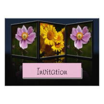 Anemone Tryptych Party-Mitteilungs-Einladung
