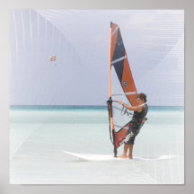 Anfängerwindsurfer-Druck Plakate